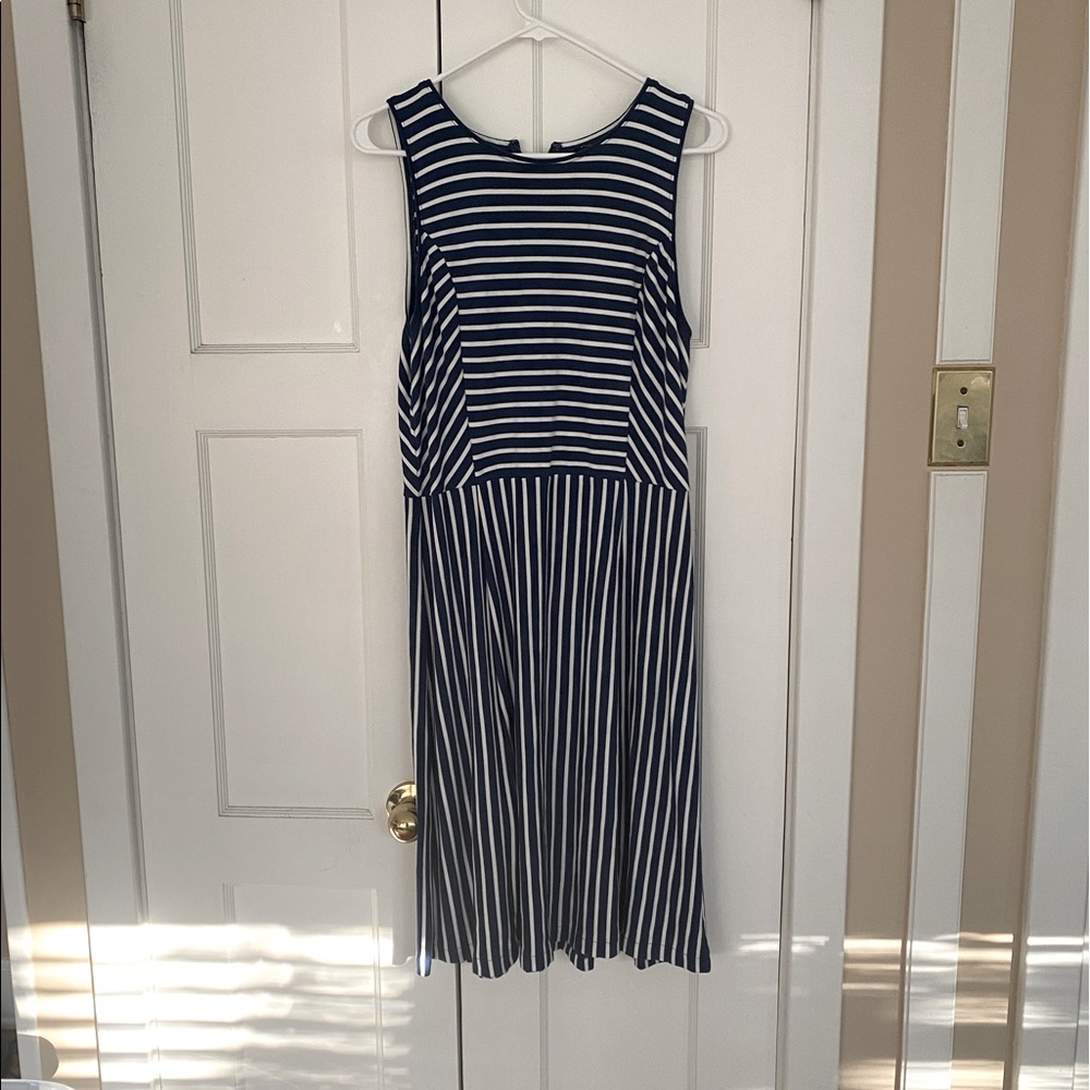 Navy and white striped dress - Banana Republic